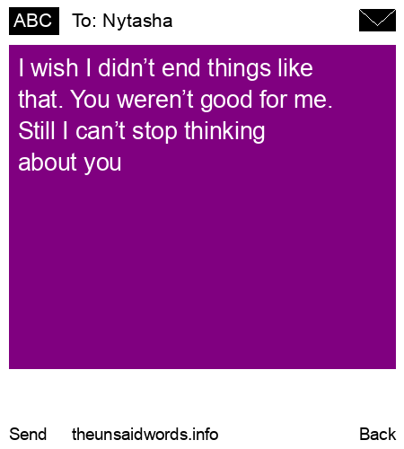 unsent message to Nytasha
