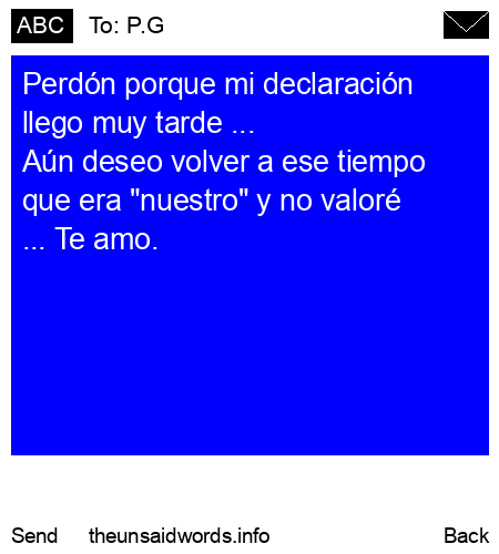 unsent message to P.G