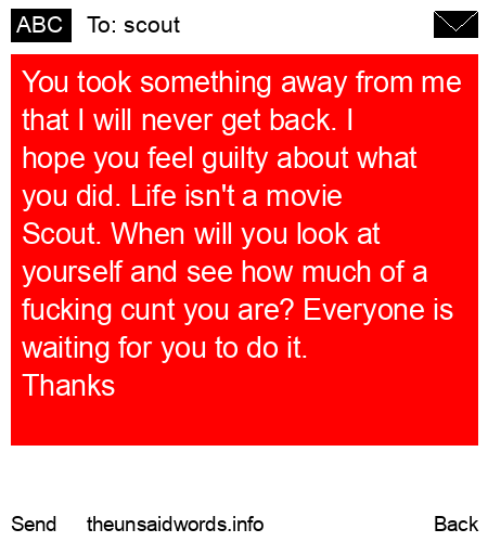 unsent message to scout