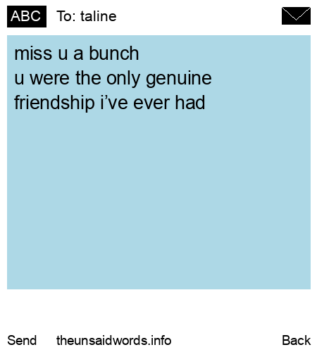 unsent message to taline