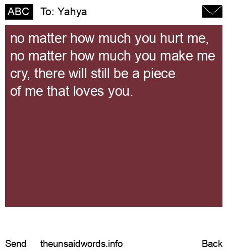 unsent message to Yahya