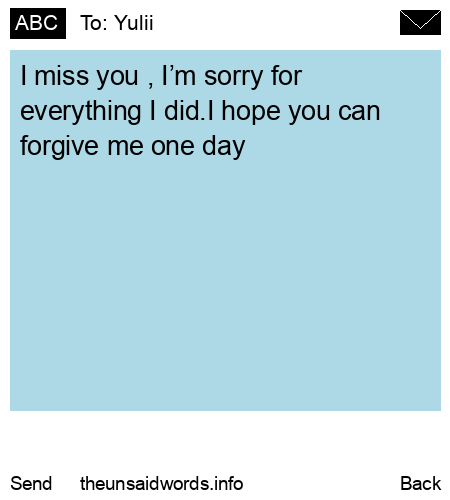 unsent message to Yulii 