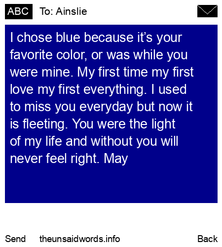unsent message to Ainslie
