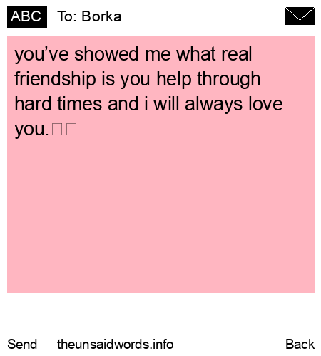 unsent message to Borka
