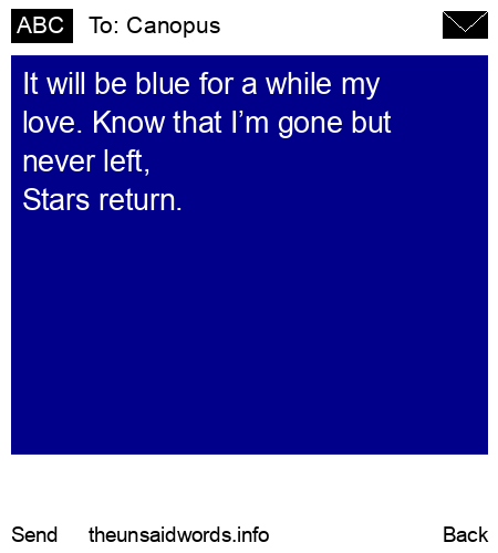 unsent message to Canopus