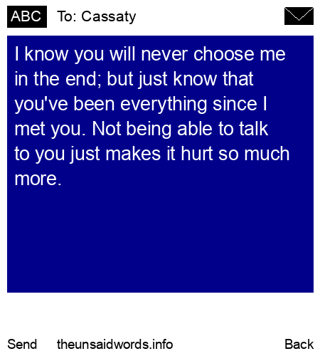 unsent message to Cassaty