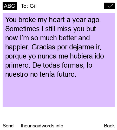 unsent message to Gil