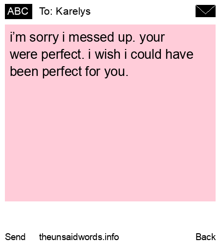 unsent message to Karelys 