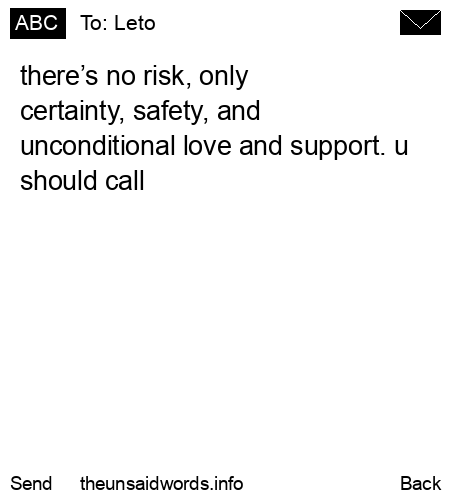 unsent message to Leto