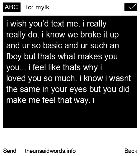 unsent message to mylk