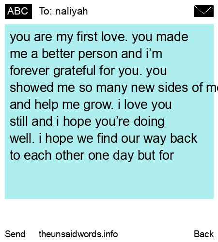 unsent message to naliyah