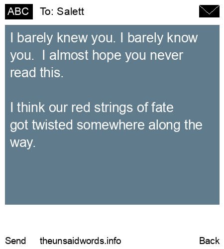 unsent message to Salett