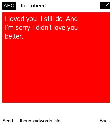 unsent message to Toheed
