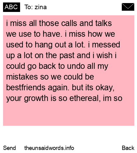 unsent message to zina