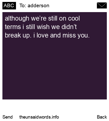unsent message to adderson