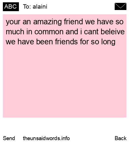 unsent message to alaini
