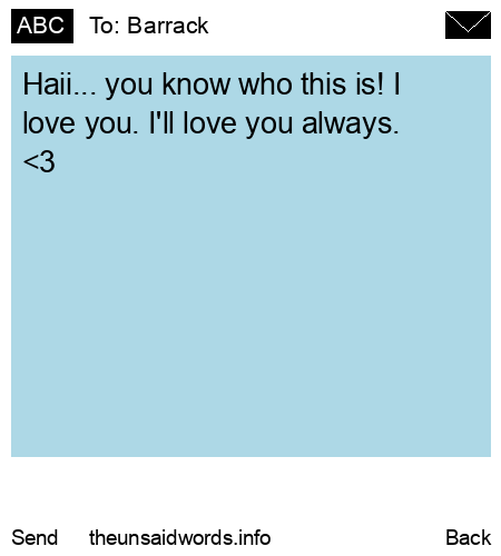 unsent message to Barrack 