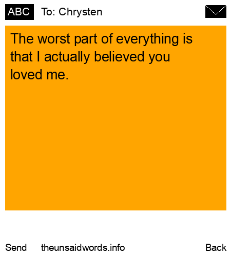 unsent message to Chrysten