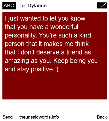 unsent message to Dylanne