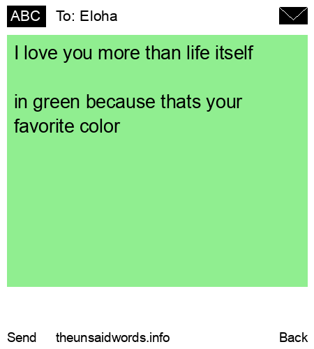 unsent message to Eloha