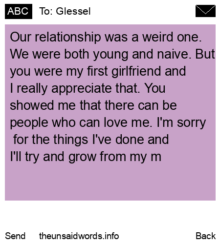 unsent message to Glessel