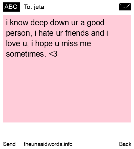 unsent message to jeta