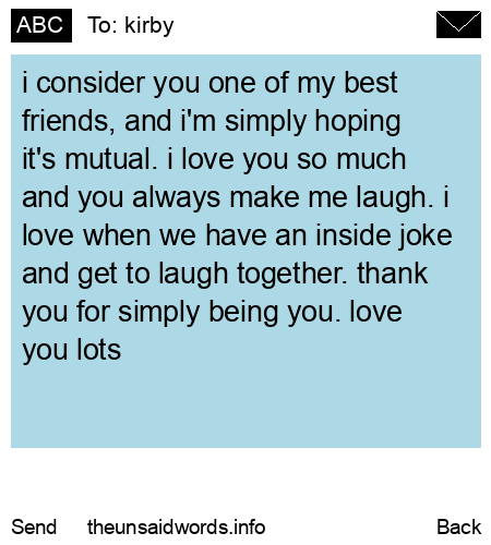 unsent message to kirby