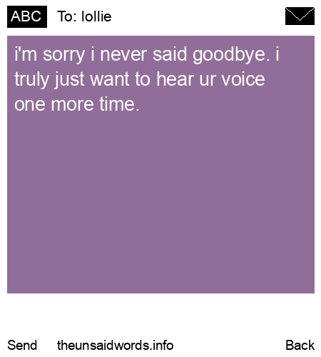 unsent message to lollie