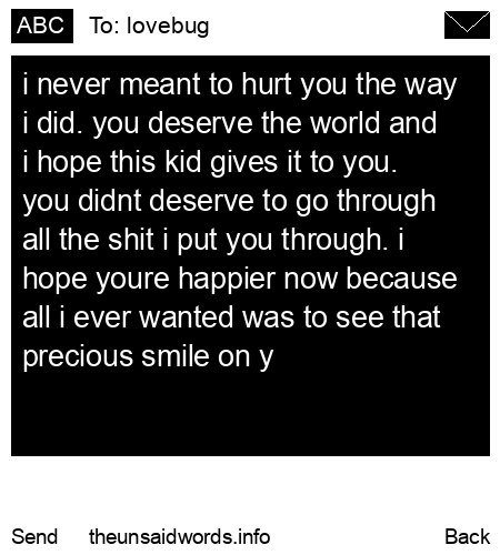 unsent message to lovebug