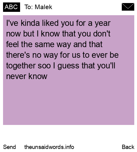 unsent message to Malek