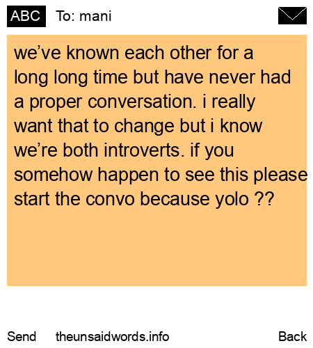 unsent message to mani