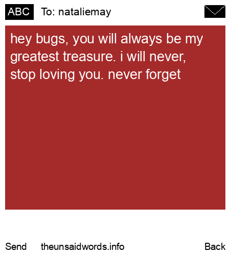 unsent message to nataliemay
