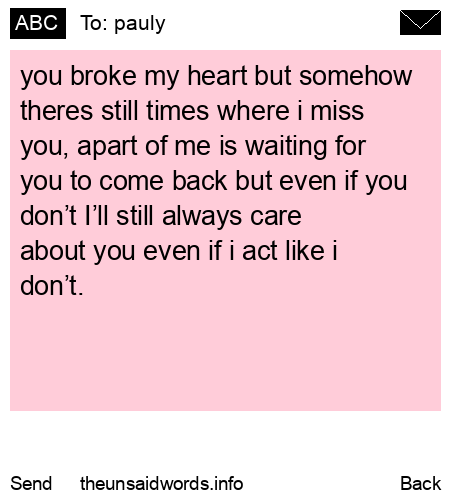 unsent message to pauly