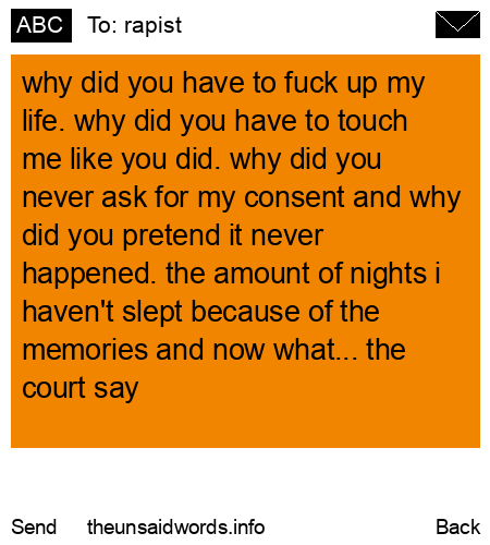 unsent message to rapist