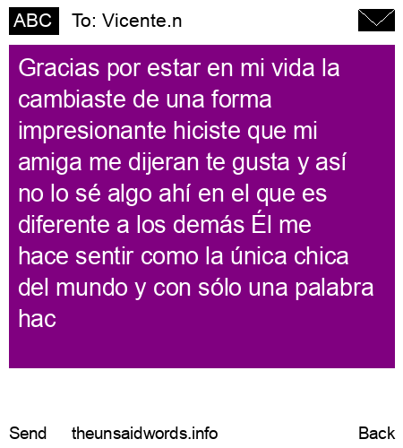 unsent message to Vicente.n