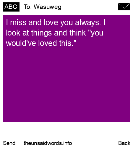 unsent message to Wasuweg