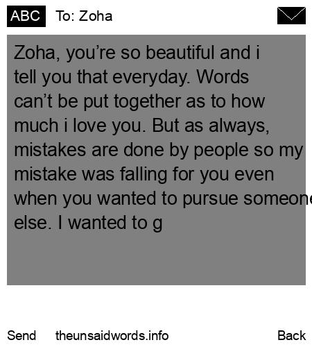 unsent message to Zoha