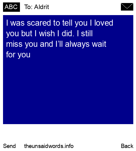 unsent message to Aldrit 