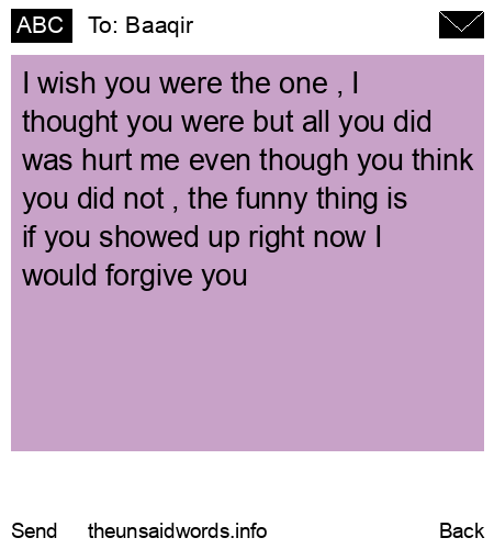 unsent message to Baaqir