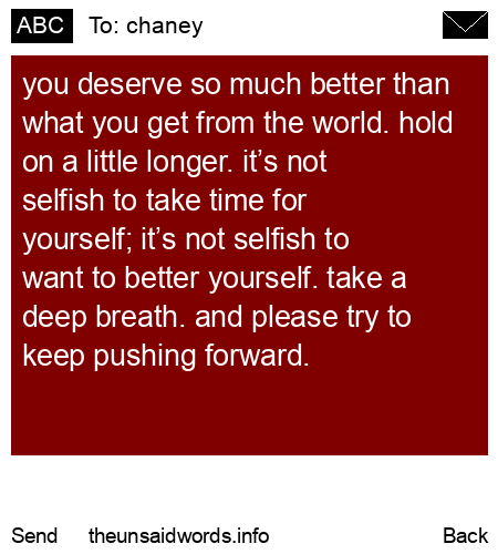 unsent message to chaney