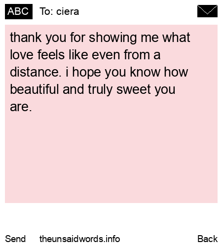 unsent message to ciera