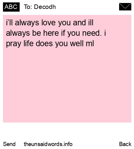 unsent message to Decodh