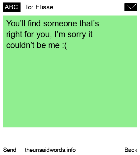 unsent message to Elisse