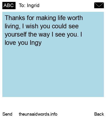 unsent message to Ingrid