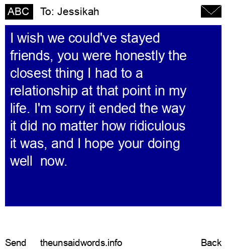 unsent message to Jessikah