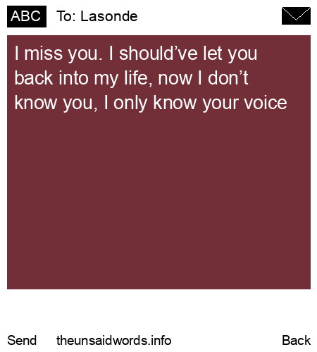 unsent message to Lasonde