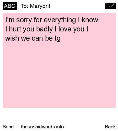 unsent message to Maryorit 