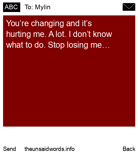 unsent message to Mylin