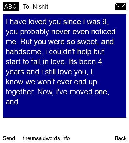 unsent message to Nishit