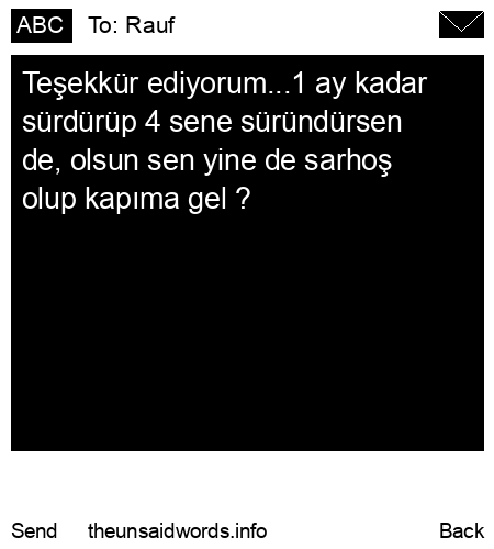 unsent message to Rauf